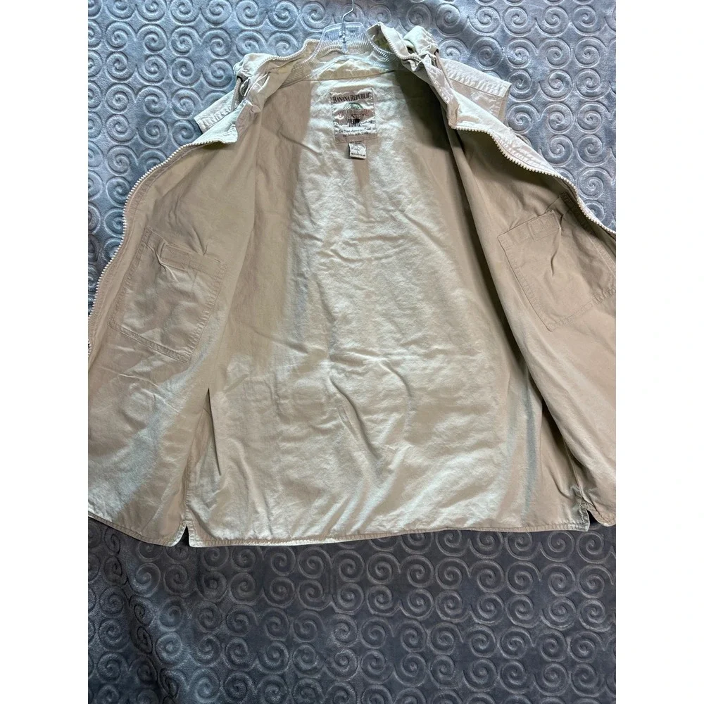 Banana Republic Khaki  Vest‎ Hooded Multi Pocket Zip Up Sleeveless Men Siz L